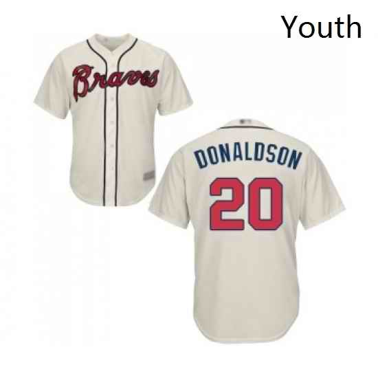 Youth Atlanta Braves 20 Josh Donaldson Replica Cream Alternate 2 Cool Base Baseball Jersey
